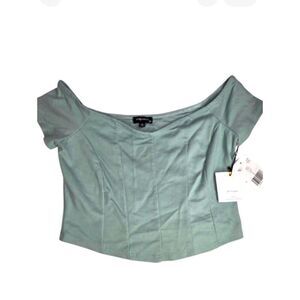 NWT Originality S Sage Corset Off Shoulder Crop Top F-2121
